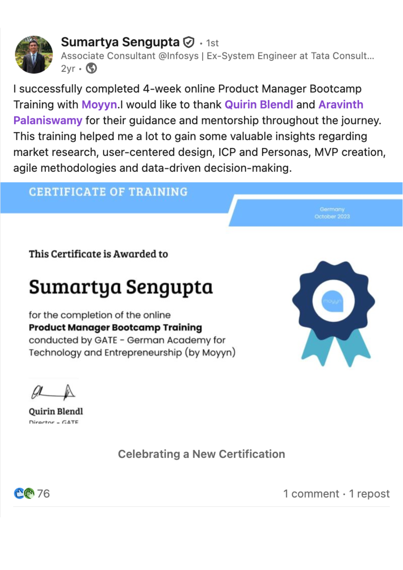 GATE Germany Training Program Reviews - Testimonials - Feedback 1