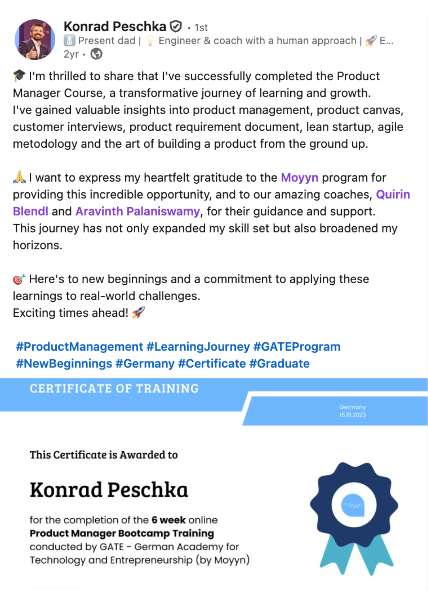 GATE Germany Training Program Reviews - Testimonials - Feedback 5